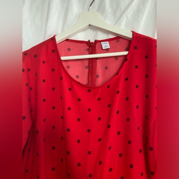 Old Navy Bell Sleeve Dress Polka Dot Red Size Medium Size XL - Picture 10 of 14